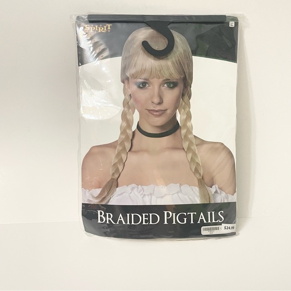 Spirit Blonde Braided Pigtails Wig Halloween - Picture 1 of 13